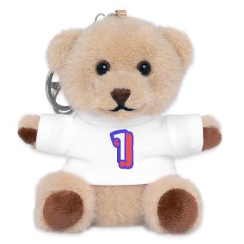 1. 1 JAHR. 1. JAHRESTAG. 1 JAHR GEBURTSTAG - Teddy Schlüsselanhänger - Weiß - Vorne