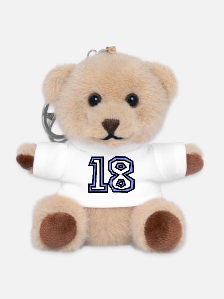 18. 18 ANS. 18e ANNIVERSAIRE. ANNIVERSAIRE 18 ANS. - Porte-clés ourson - blanc