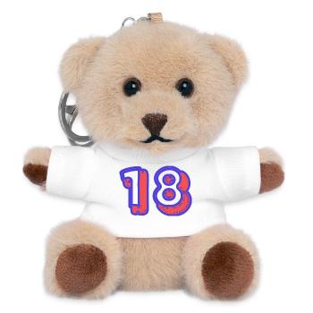 18. 18 YEARS OLD. 18th ANNIVERSARY. 18 BIRTHDAY. - Teddy Keyring - white - Front