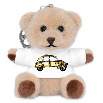 2 Lebenslauf. AUTO. RALLYE. VATERTAG. - Teddy Schlüsselanhänger - Weiß - Vorne