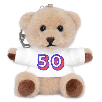 50. 50 YEARS. 50th ANNIVERSARY. 50TH ANNIVERSARY. - Teddy Keyring - white - Front