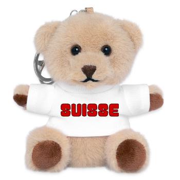SUISSE. PAYS. GENEVE. SUISSE. HUMOUR. PAYS - Porte-clés ourson - blanc - Devant