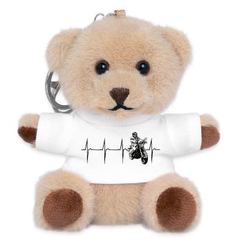 mein herz schlägt für motorradfahren - Teddy Schlüsselanhänger - Weiß - Vorne