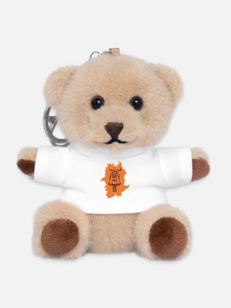 pinsel motiv roller - Teddy Schlüsselanhänger - Weiß