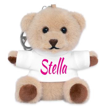 Stella Magenta Script - Teddy Schlüsselanhänger - Weiß - Vorne