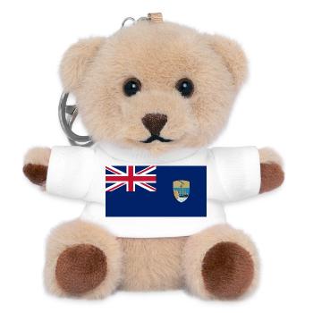 Saint-Helena-Inseln – Inselflagge und Wappen - Teddy Schlüsselanhänger - Weiß - Vorne