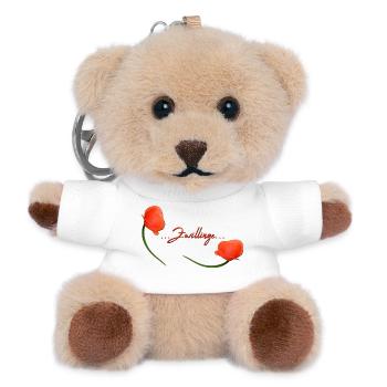 Zwillinge Mohn Klatschmohn Sternzeichen Zwillinge - Teddy Schlüsselanhänger - Weiß - Vorne