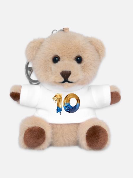 NR. 10 NUMMER 10 COOL 10. GEBURTSTAG - Teddy Schlüsselanhänger - Weiß
