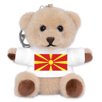 Mazedonien - Teddy Schlüsselanhänger - Weiß - Vorne