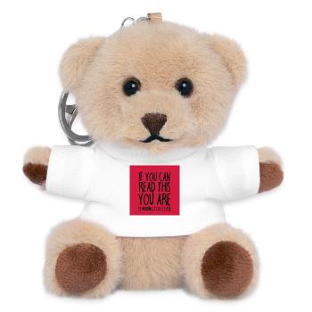 Mundschutz lustig Spruch - lustige Sprüche - Teddy Schlüsselanhänger - Weiß - Vorne