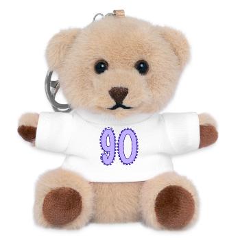 90. 90 JAHRE. 90. JAHRESTAG. 90-JÄHRIGES JUBILÄUM. - Teddy Schlüsselanhänger - Weiß - Vorne