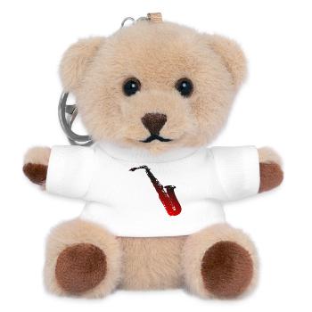 Saxophon - Teddy Schlüsselanhänger - Weiß - Vorne
