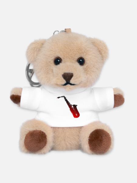 Saxophon - Teddy Schlüsselanhänger - Weiß