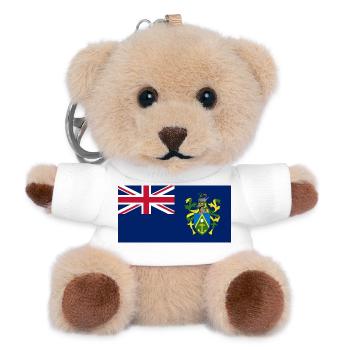 Pitcairn – Flagge mit Wappen auf blauem Grund - Teddy Schlüsselanhänger - Weiß - Vorne
