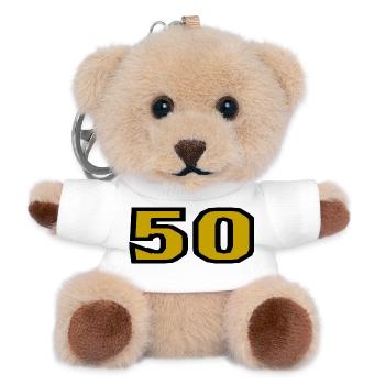 50. 50 JAHRE. 50-JÄHRIGES JUBILÄUM. 50-JÄHRIGES JUBILÄUM. - Teddy Schlüsselanhänger - Weiß - Vorne