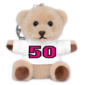 50. 50 JAHRE. 50-JÄHRIGES JUBILÄUM. 50-JÄHRIGES JUBILÄUM. - Teddy Schlüsselanhänger - Weiß - Vorne