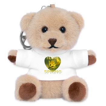 I love spring - Teddy Schlüsselanhänger - Weiß - Vorne