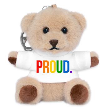 PROUD. - Schlicht und Aussagekräftig - Teddy Schlüsselanhänger - Weiß - Vorne