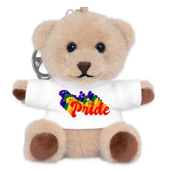 Stolz LGBT Retro - Teddy Schlüsselanhänger - Weiß - Vorne