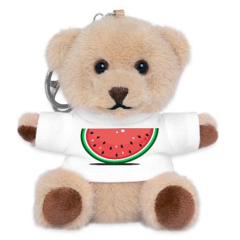 Wassermelone Design Scheibe - Teddy Schlüsselanhänger - Weiß - Vorne