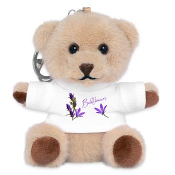 Glockenblumen lila Blumen - Teddy Schlüsselanhänger - Weiß - Vorne