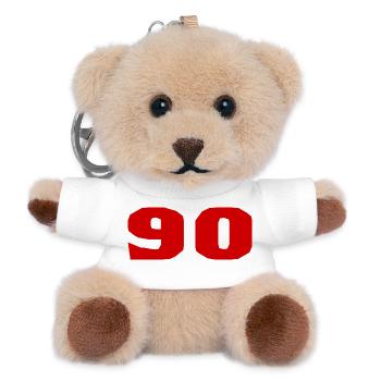 90. 90 JAHRE. 90-JÄHRIGES JUBILÄUM. 90-JÄHRIGES JUBILÄUM. - Teddy Schlüsselanhänger - Weiß - Vorne