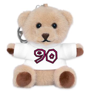 90. 90 JAHRE. 90-JÄHRIGES JUBILÄUM. 90-JÄHRIGES JUBILÄUM. - Teddy Schlüsselanhänger - Weiß - Vorne
