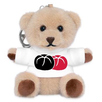 2 Broetchen 3farbig - Teddy Schlüsselanhänger - Weiß - Vorne