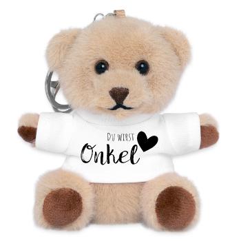 Du wirst Onkel - Teddy Schlüsselanhänger - Weiß - Vorne
