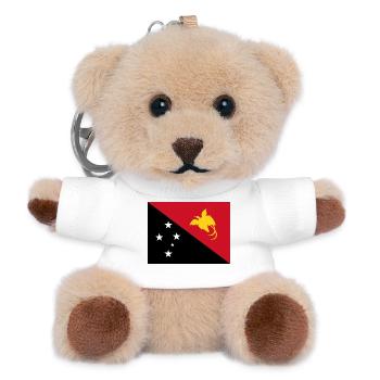 Papua-Neuguinea – Rot-Schwarze Sternflagge - Teddy Schlüsselanhänger - Weiß - Vorne