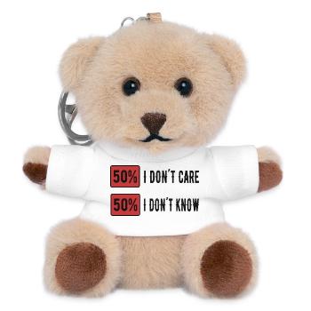I don´t care Lustige Sprüche Humor - Teddy Schlüsselanhänger - Weiß - Vorne