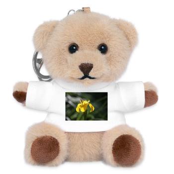 Schwertlilie Lilie gelbe Blume - Teddy Schlüsselanhänger - Weiß - Vorne
