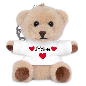 Saint-Valentin cœur rouge, st.valentin - Teddy Schlüsselanhänger - Weiß - Vorne