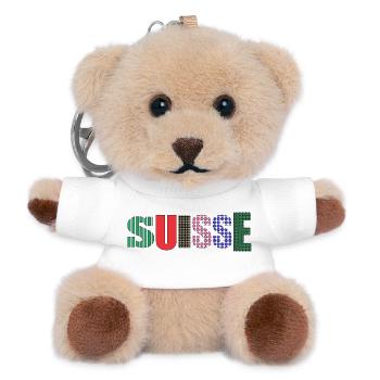 SUISSE. PAYS - Porte-clés ourson - blanc - Devant