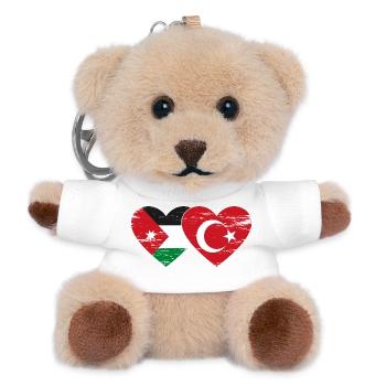 Jordanien Türkei Flagge Herz used - Teddy Schlüsselanhänger - Weiß - Vorne