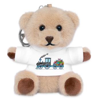 Train pour enfants avec remorque - Porte-clés ourson - blanc - Devant