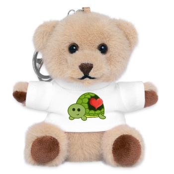 Ein Herz für Schildkröten - Teddy Schlüsselanhänger - Weiß - Vorne