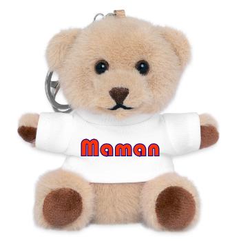MAMA. MUTTERTAG. ALLES GUTE ZUM GEBURTSTAG MAMA. ICH LIEBE DICH - Teddy Schlüsselanhänger - Weiß - Vorne