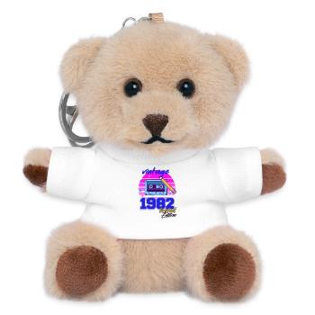 Vintage 40th Birthday 40 Years 1982 Pop Cassette - Teddy Keyring - white - Front