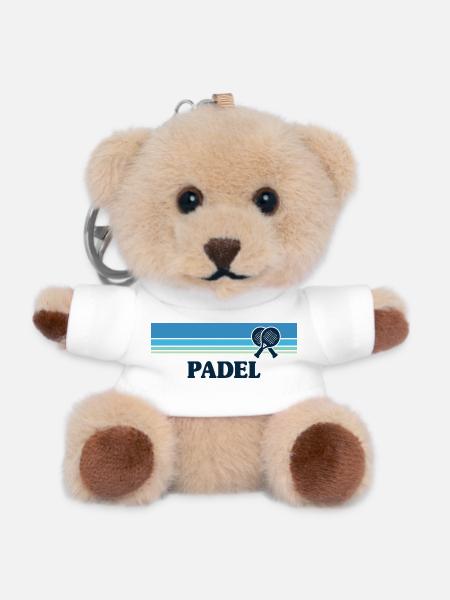 Padel Motiv - Teddy Schlüsselanhänger - Weiß