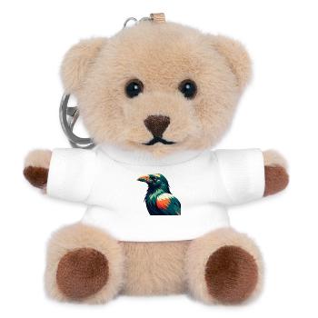 Crow Cartoon Character Colorful Pet Animal - Teddy Keyring - white - Front