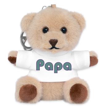 PAPA. VATERTAG. ALLES GUTE ZUM GEBURTSTAG, PAPA. ALLES GUTE ZUM GEBURTSTAG - Teddy Schlüsselanhänger - Weiß - Vorne