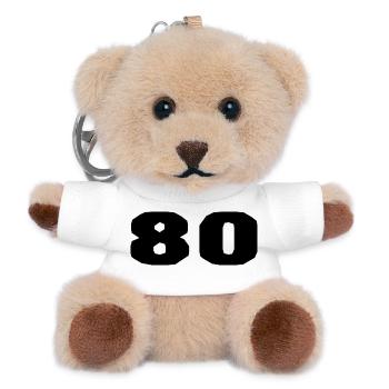 HAPPY BIRTHDAY. JOYEUX ANNIVERSAIRE. ANNIVERSAIRE. - Porte-clés ourson - blanc - Devant