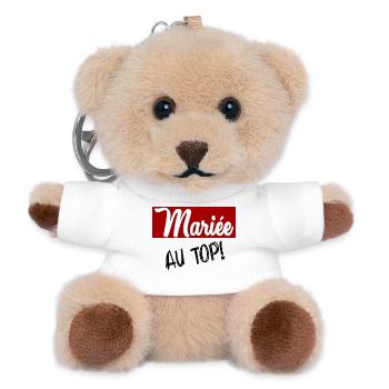 HOCHZEIT. ZUKÜNFTIGE BRAUT. Junggesellinnenabschied - Teddy Schlüsselanhänger - Weiß - Vorne