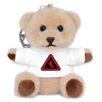 Achtung Einhorn, Gefahr - Teddy Schlüsselanhänger - Weiß - Vorne