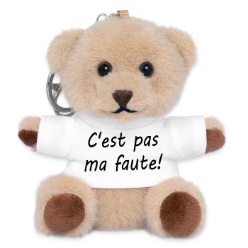 C'est pas ma faute ! - Porte-clés ourson - blanc - Devant