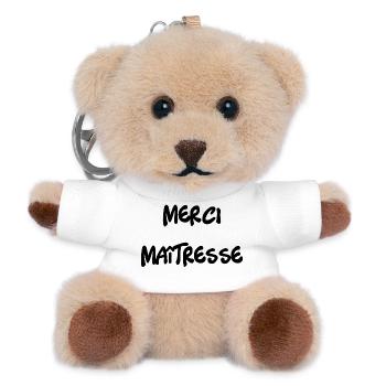 MERCI. MAÎTRESSE. MAÎTRE. MERCI MAÎTRESSE - Porte-clés ourson - blanc - Devant