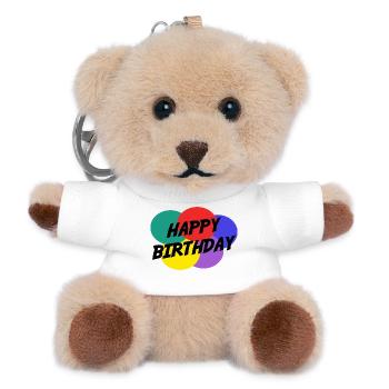 ALLES GUTE ZUM GEBURTSTAG. ALLES GUTE ZUM GEBURTSTAG. JAHRESTAG. - Teddy Schlüsselanhänger - Weiß - Vorne