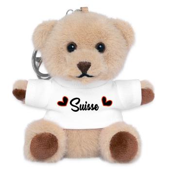 SUISSE. PAYS. GENEVE. SUISSE. HUMOUR. PAYS - Porte-clés ourson - blanc - Devant
