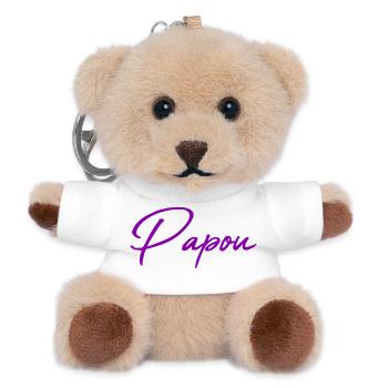 PAPUA. PAPA. VATERTAG. FROHER VATERTAG - Teddy Schlüsselanhänger - Weiß - Vorne